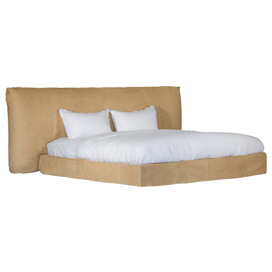 Mallorca Bed | Aniline Leather | Cashew Uniqwa Collections
