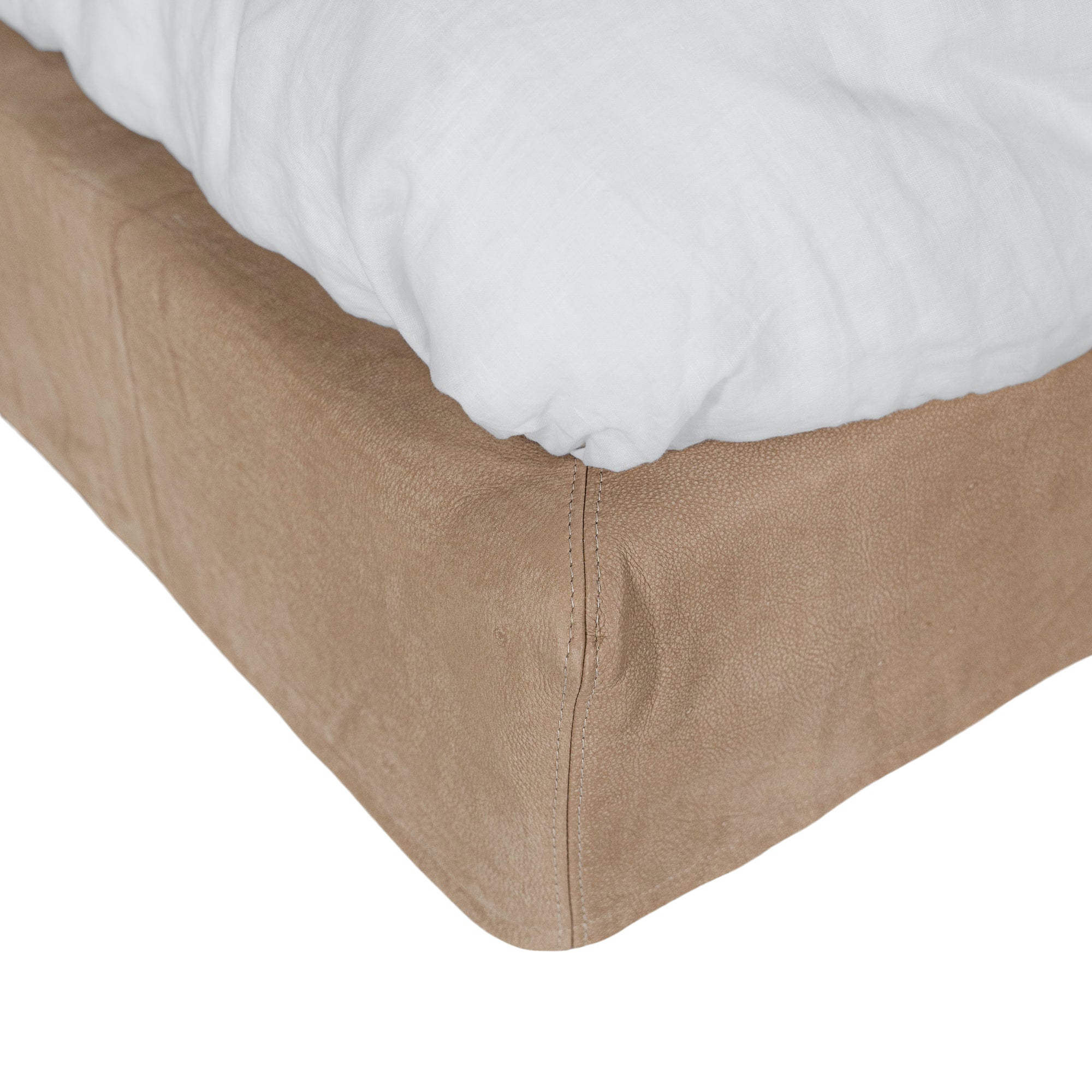 Mallorca Bed | Leather | Enoki Brown Uniqwa Collections