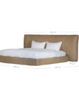 Mallorca Bed | Leather | Enoki Brown Queen Uniqwa Collections