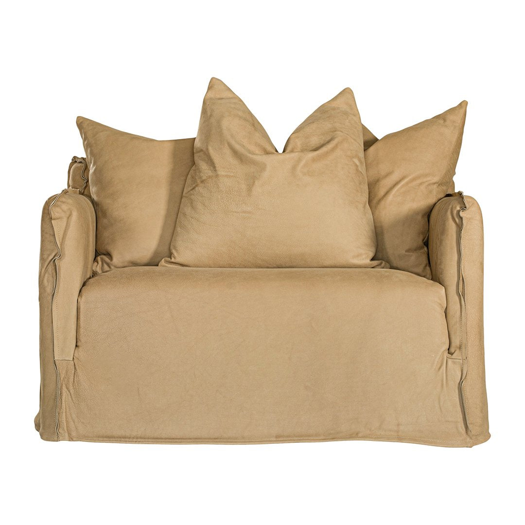 Mallorca One Seater Sofa | Aniline Leather | Cashew Uniqwa Collections
