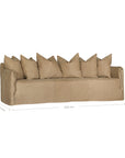Mallorca Three Seater Leather Slipcover Sofa | Cashew Uniqwa Collections