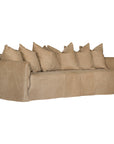Mallorca Three Seater Leather Slipcover Sofa | Cashew Uniqwa Collections