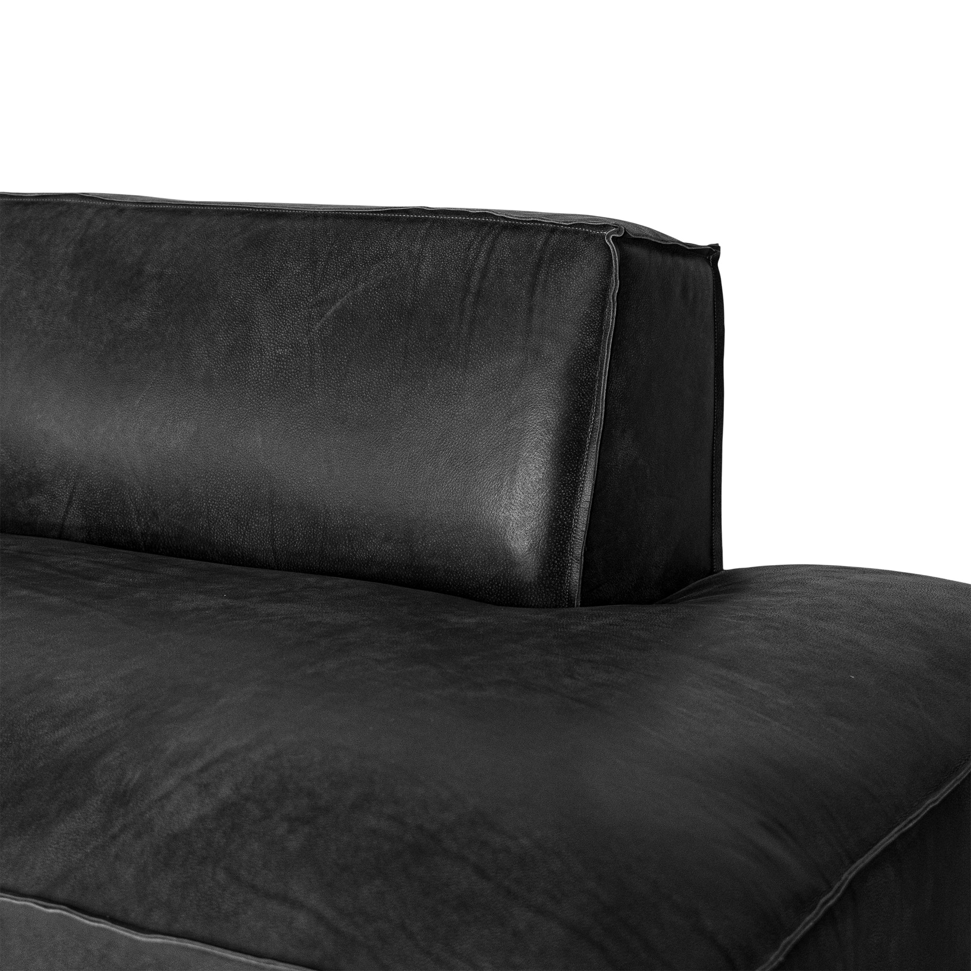 Manson Modular Leather Sofa | Black Right Hand Side Chaise Uniqwa Collections