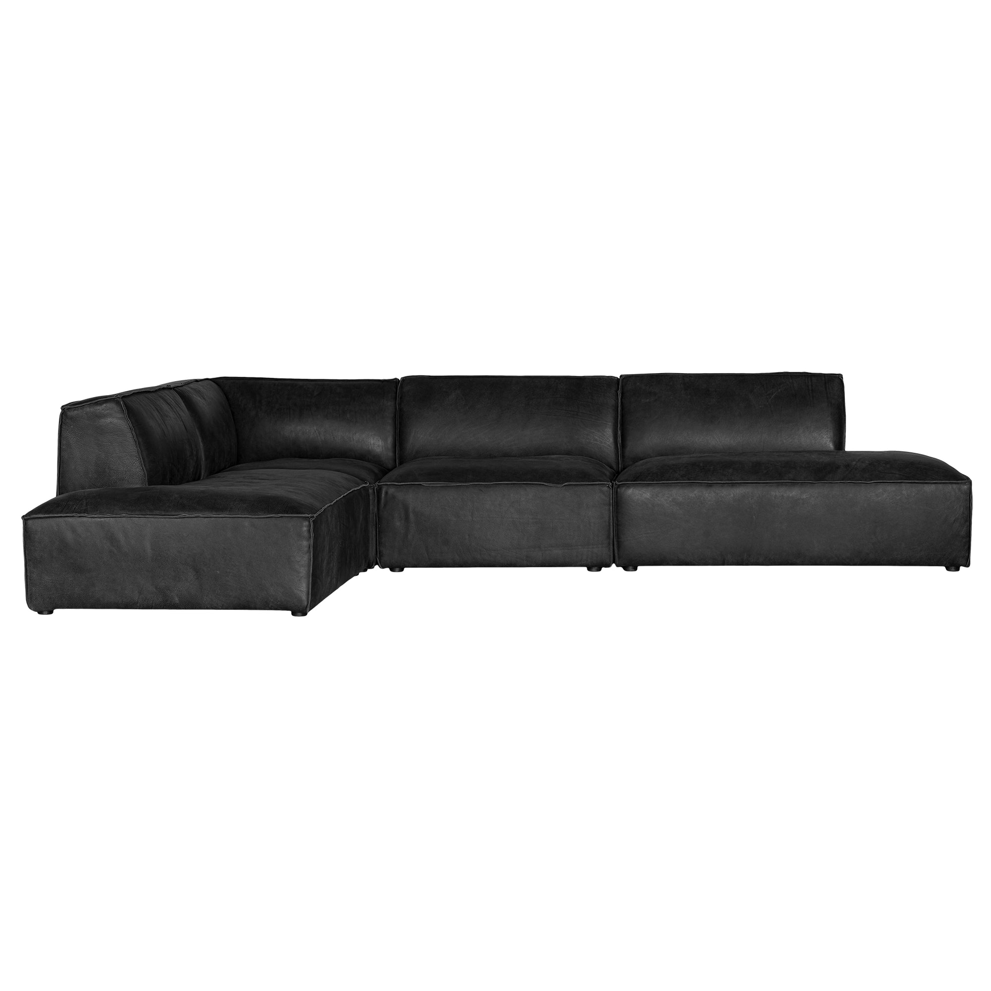 Manson Modular Leather Sofa | Black Uniqwa Collections
