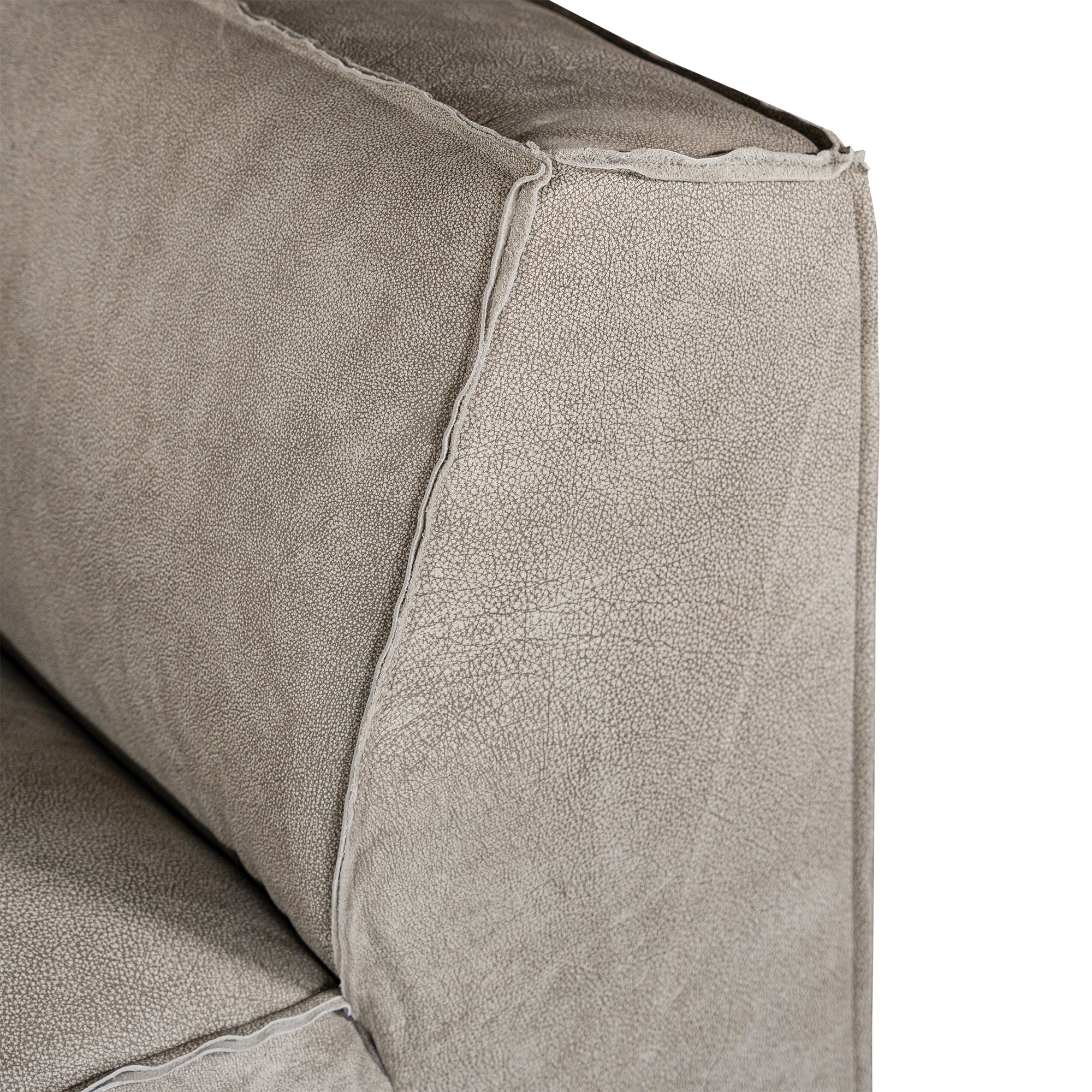 Manson Buffalo Leather Sofa | Earthy Grey Uniqwa Collections