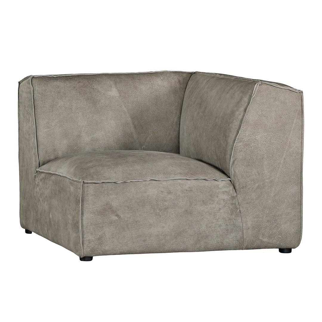 Manson Modular Sofa | Buffalo Leather | Earthy Grey Corner Seat Uniqwa Collections