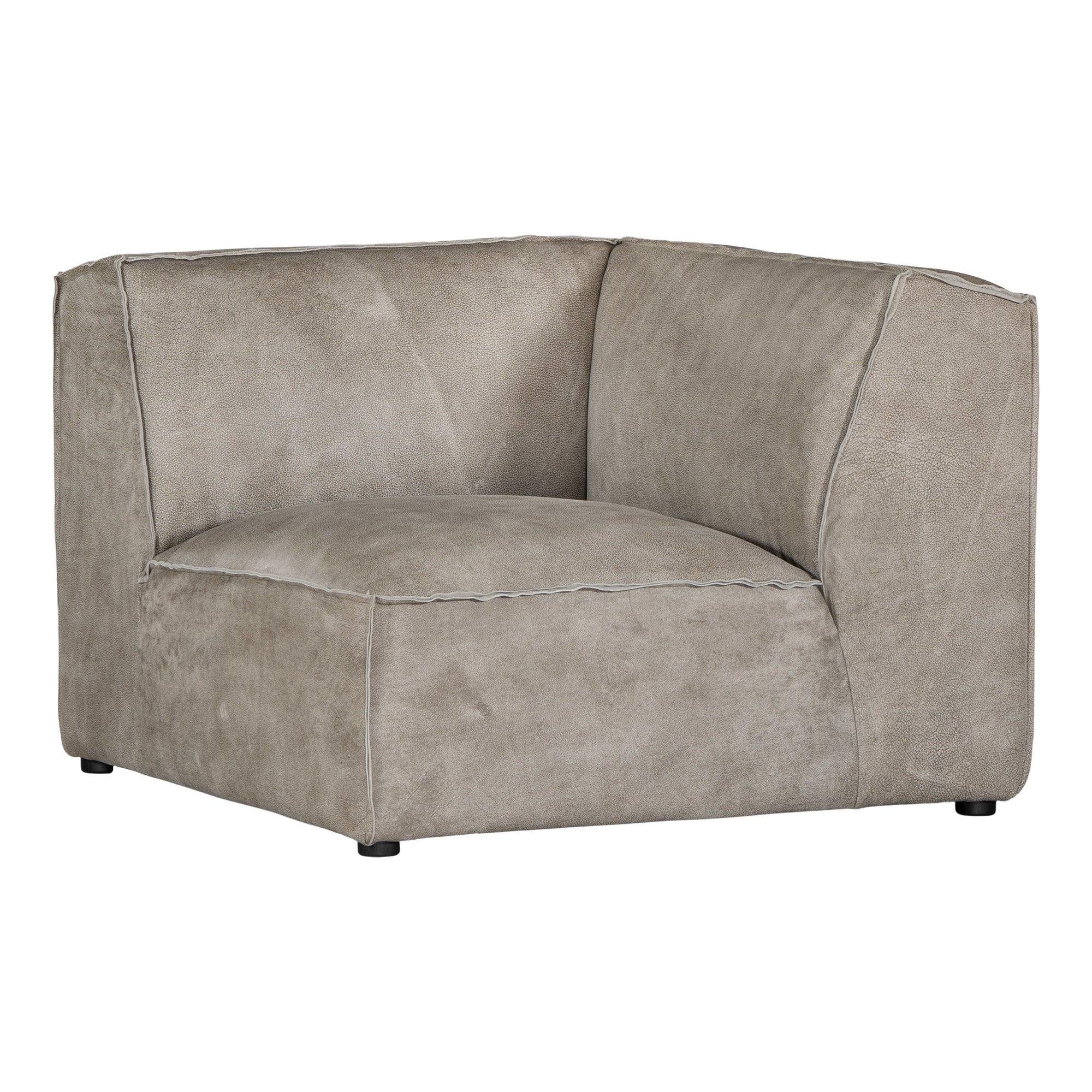Manson Buffalo Leather Sofa | Earthy Grey Uniqwa Collections