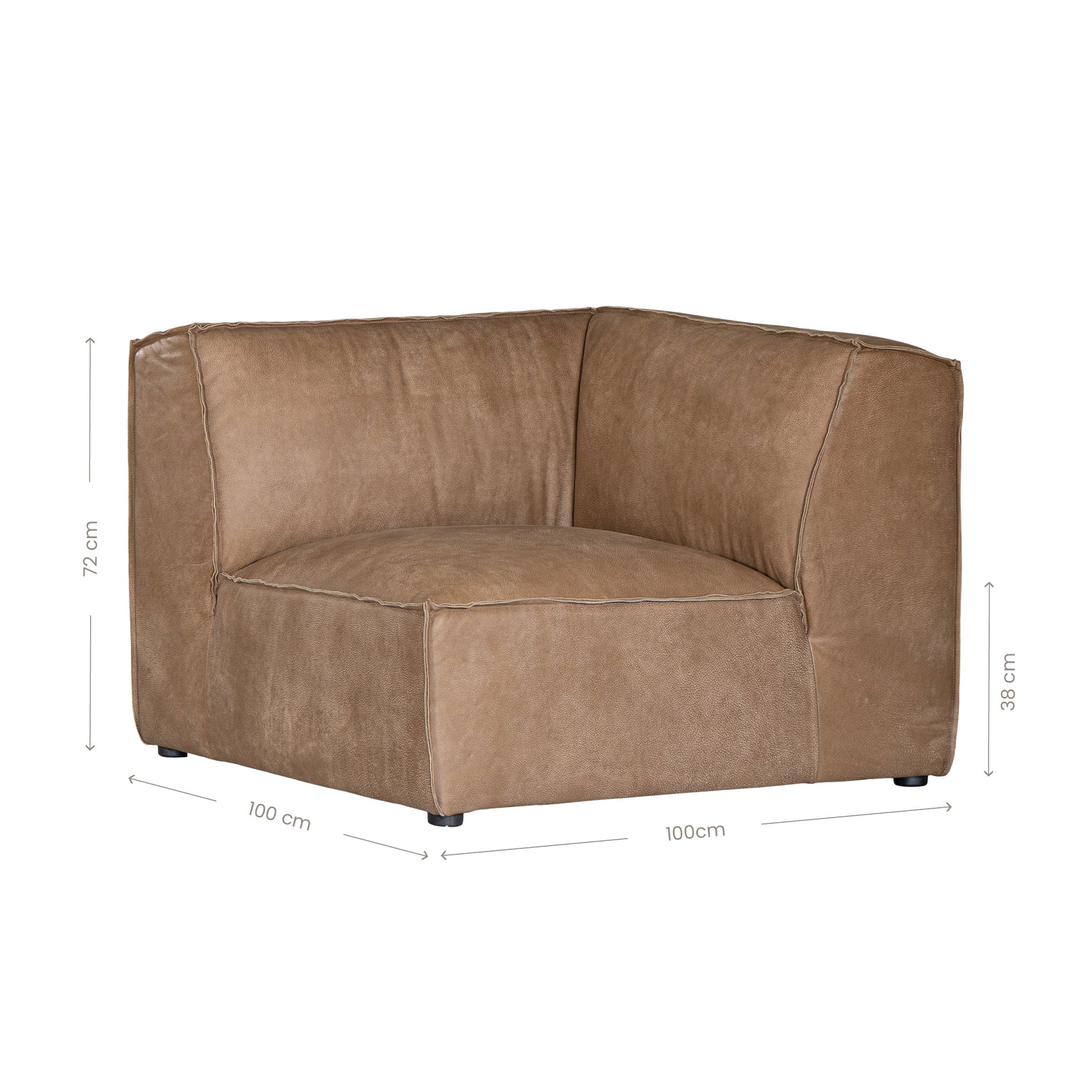 Manson Buffalo Leather Sofa | Mushroom Brown Uniqwa Collections