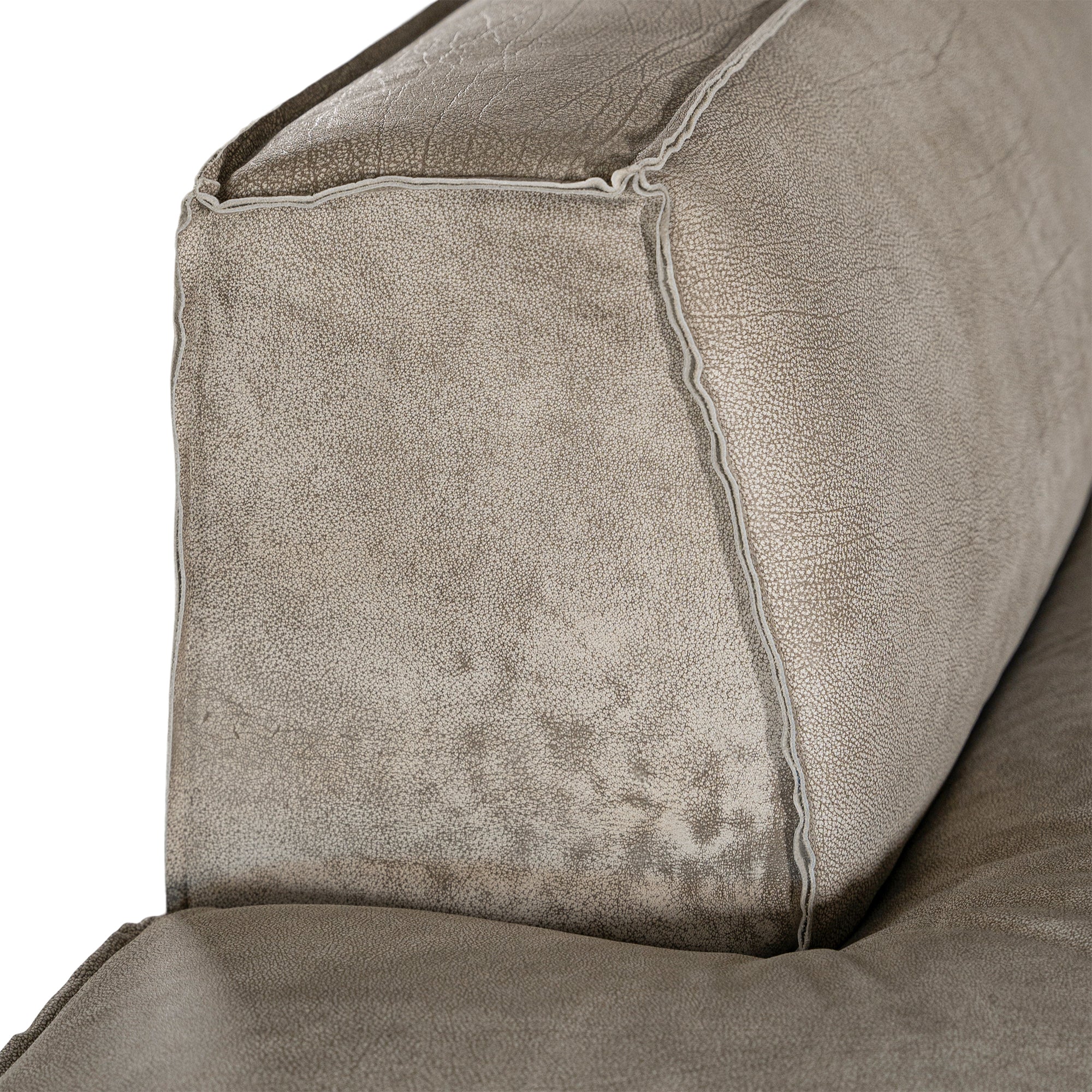 Manson Buffalo Leather Sofa | Earthy Grey Uniqwa Collections