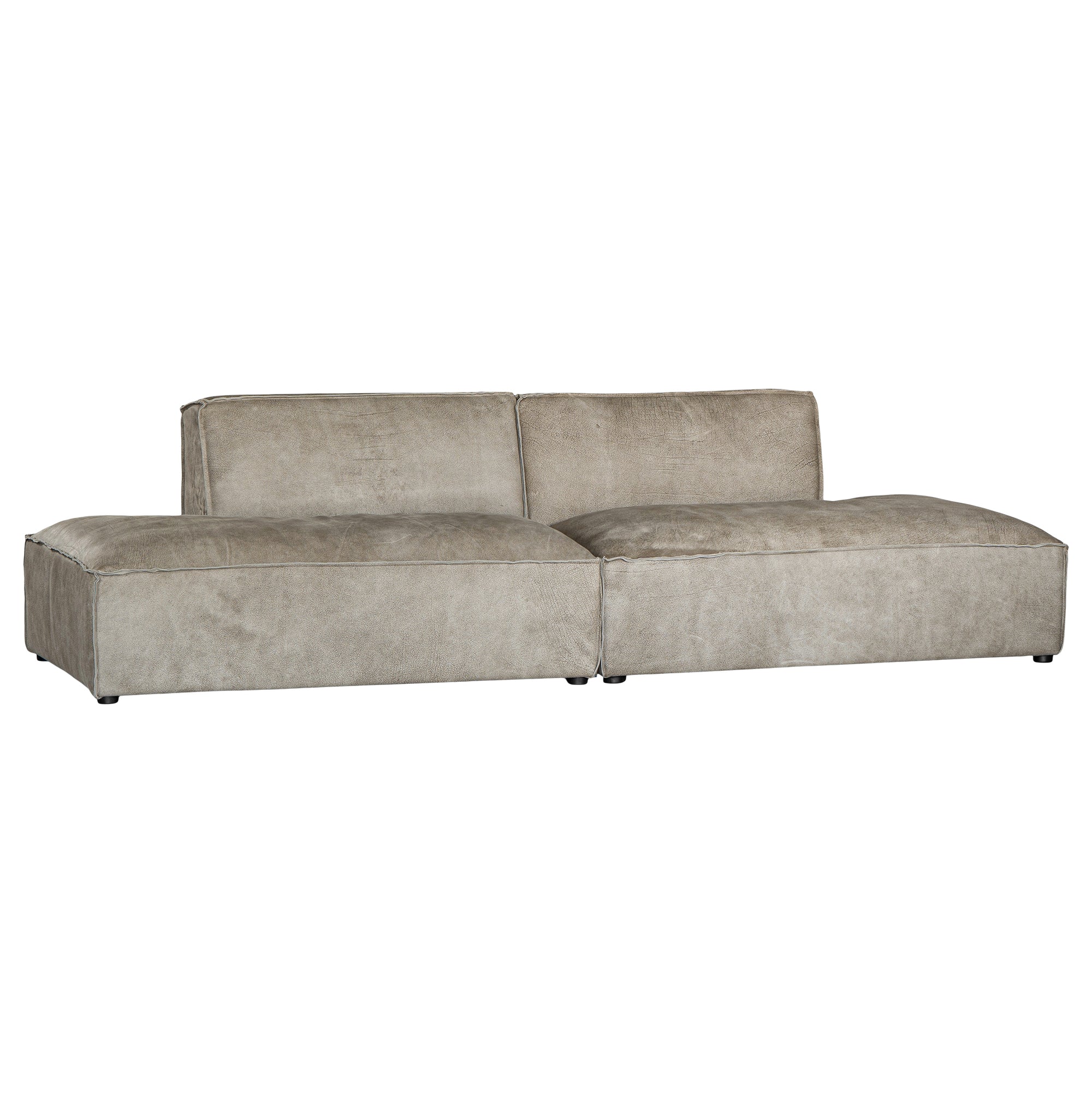 Manson Buffalo Leather Sofa | Earthy Grey Uniqwa Collections
