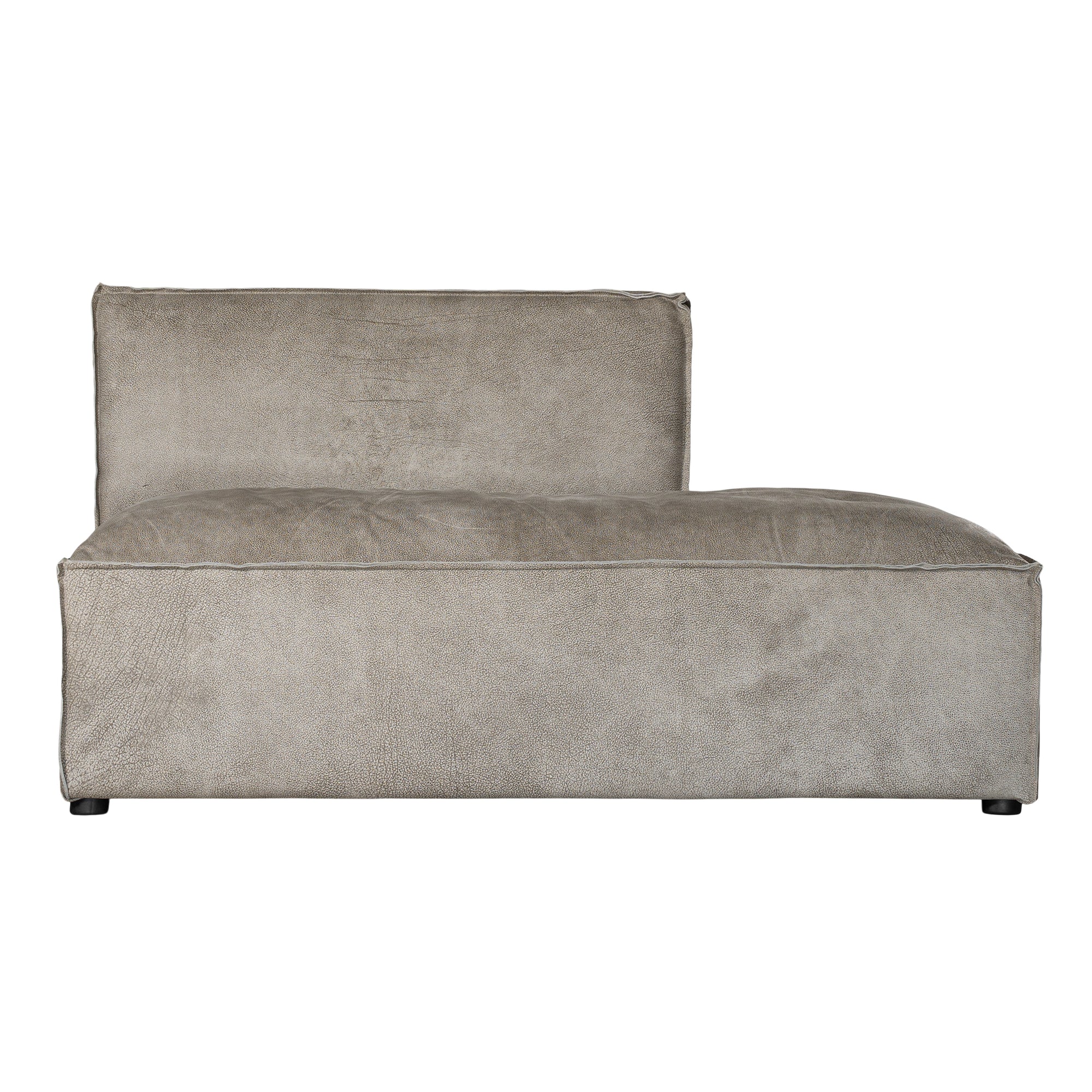 Manson Buffalo Leather Sofa | Earthy Grey Right Side Chaise Uniqwa Collections