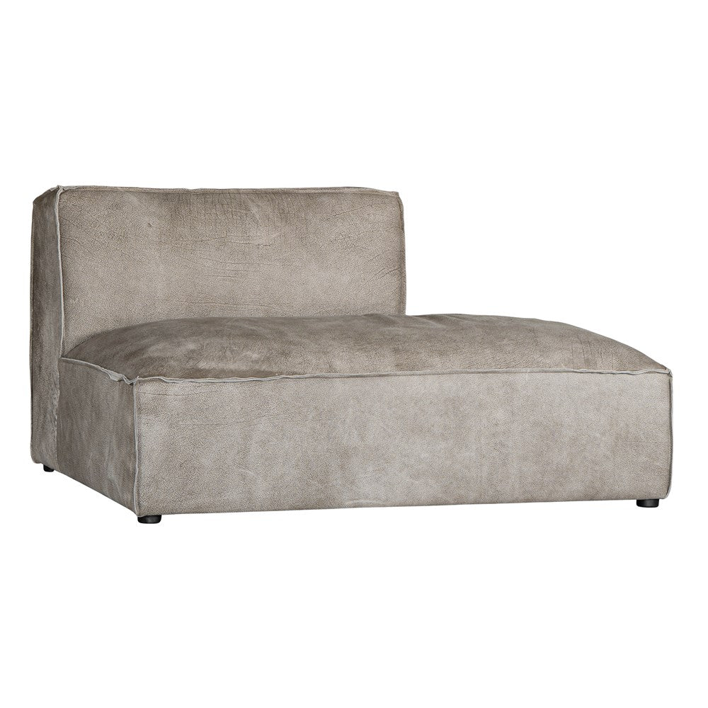 Manson Buffalo Leather Sofa | Earthy Grey Single Seater Uniqwa Collections