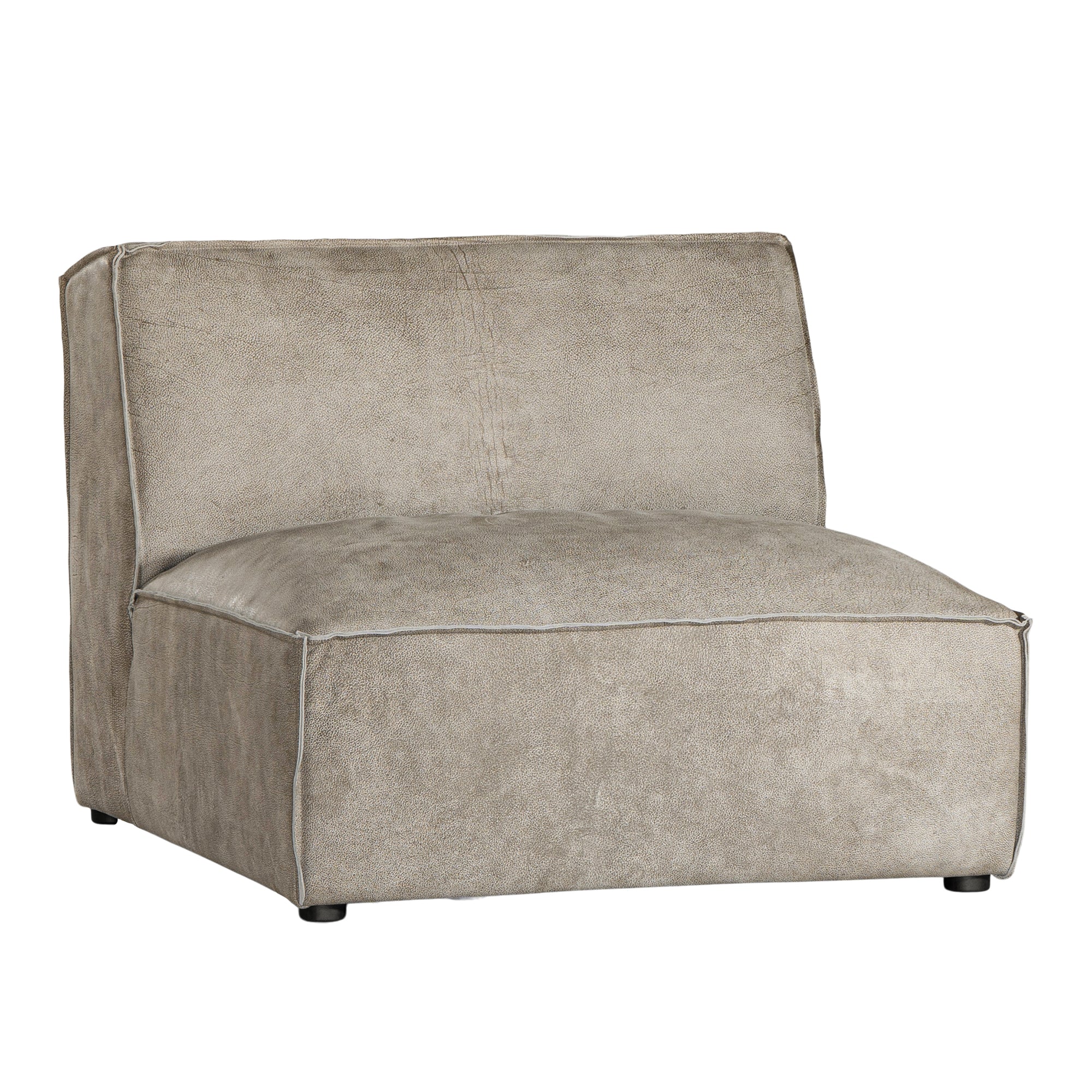 Manson Buffalo Leather Sofa | Earthy Grey Uniqwa Collections