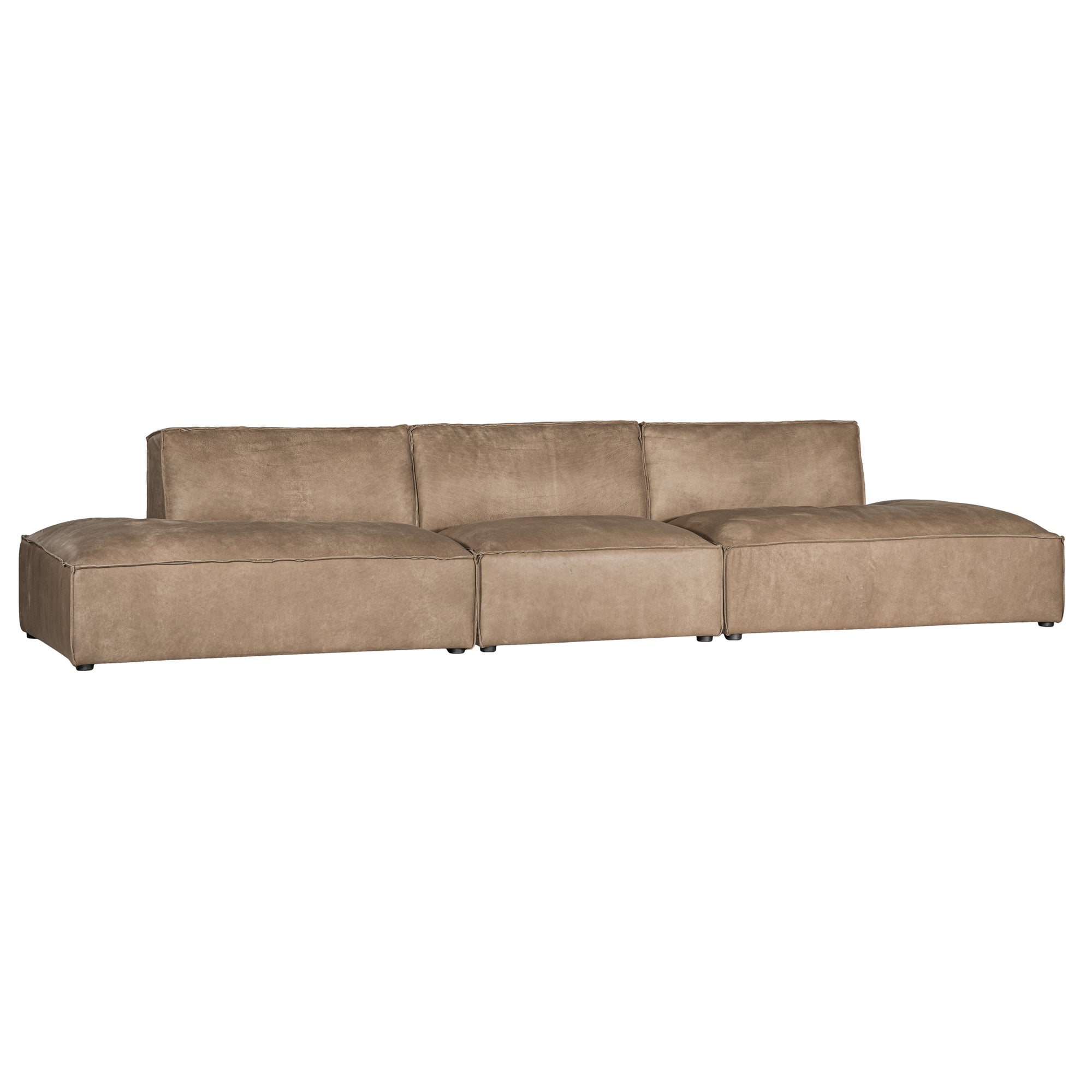 Manson Buffalo Leather Modular Sofa | Enoki Brown Uniqwa Collections