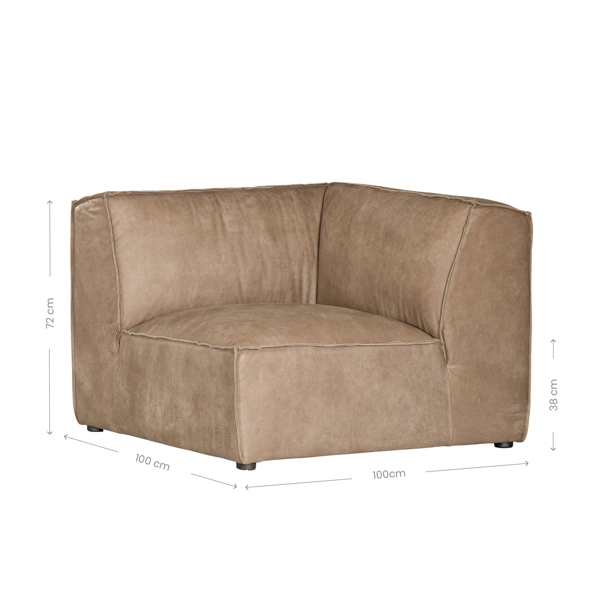 Manson Buffalo Leather Modular Sofa | Enoki Brown Uniqwa Collections