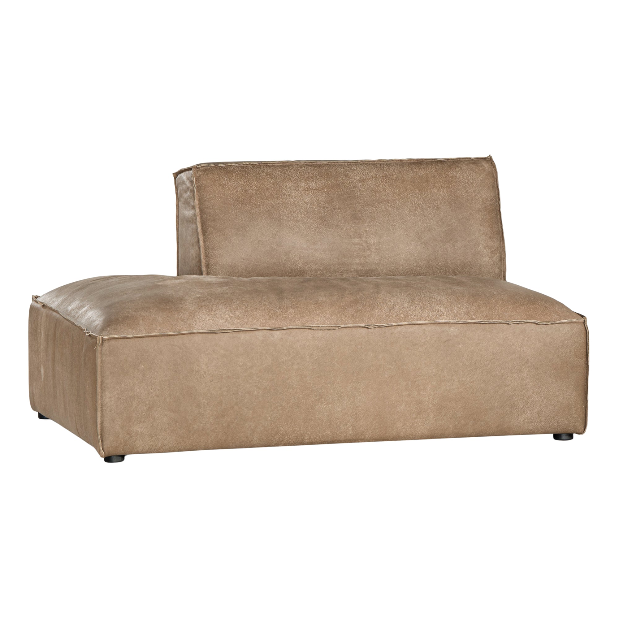 Manson Buffalo Leather Modular Sofa | Enoki Brown Left Side Chaise Uniqwa Collections