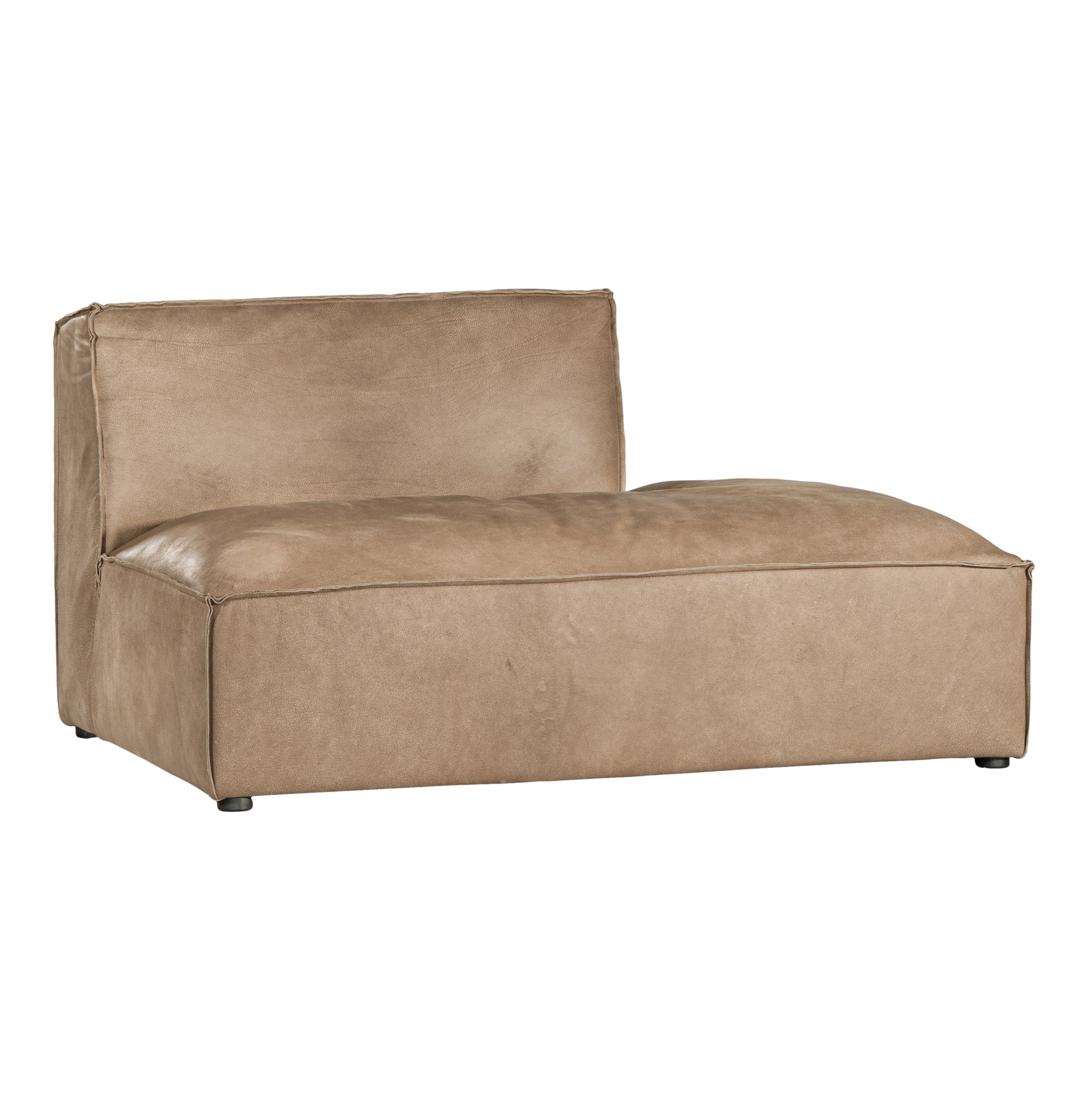 Manson Buffalo Leather Modular Sofa | Enoki Brown Right Side Chaise Uniqwa Collections