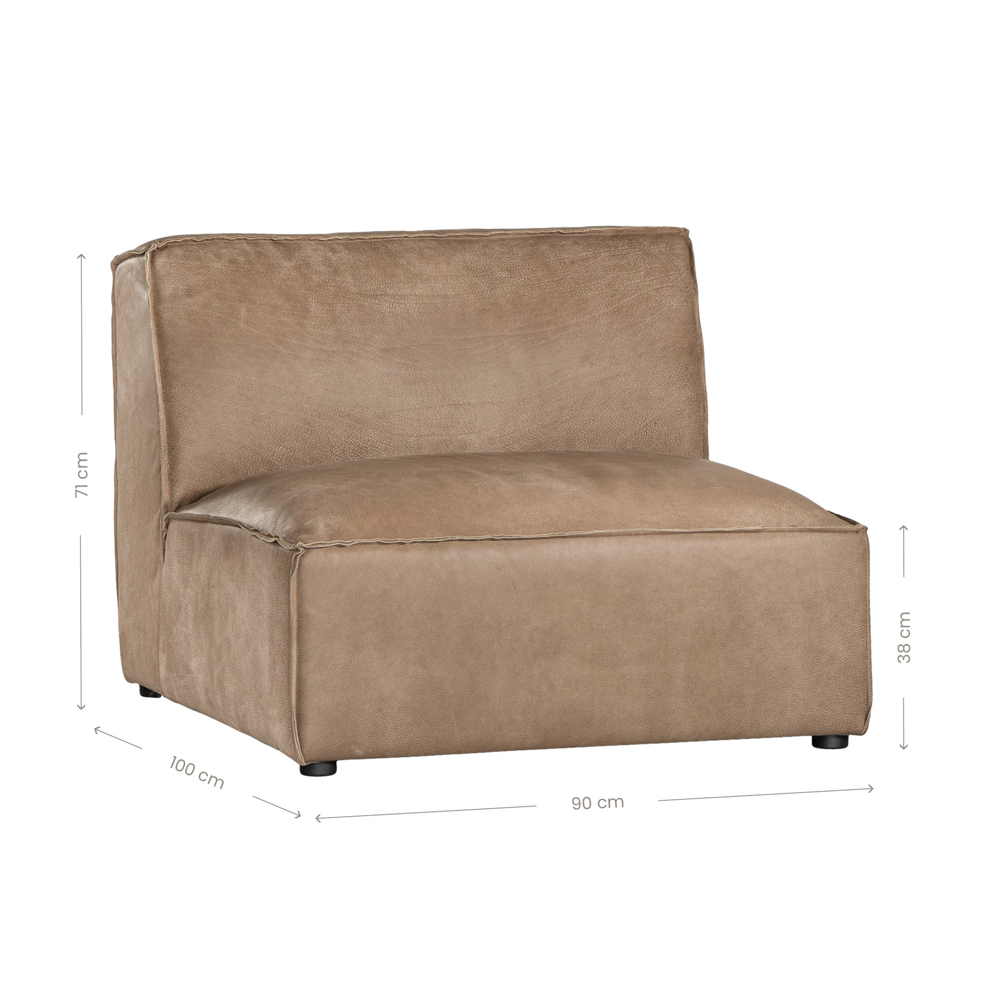 Manson Buffalo Leather Modular Sofa | Enoki Brown Uniqwa Collections
