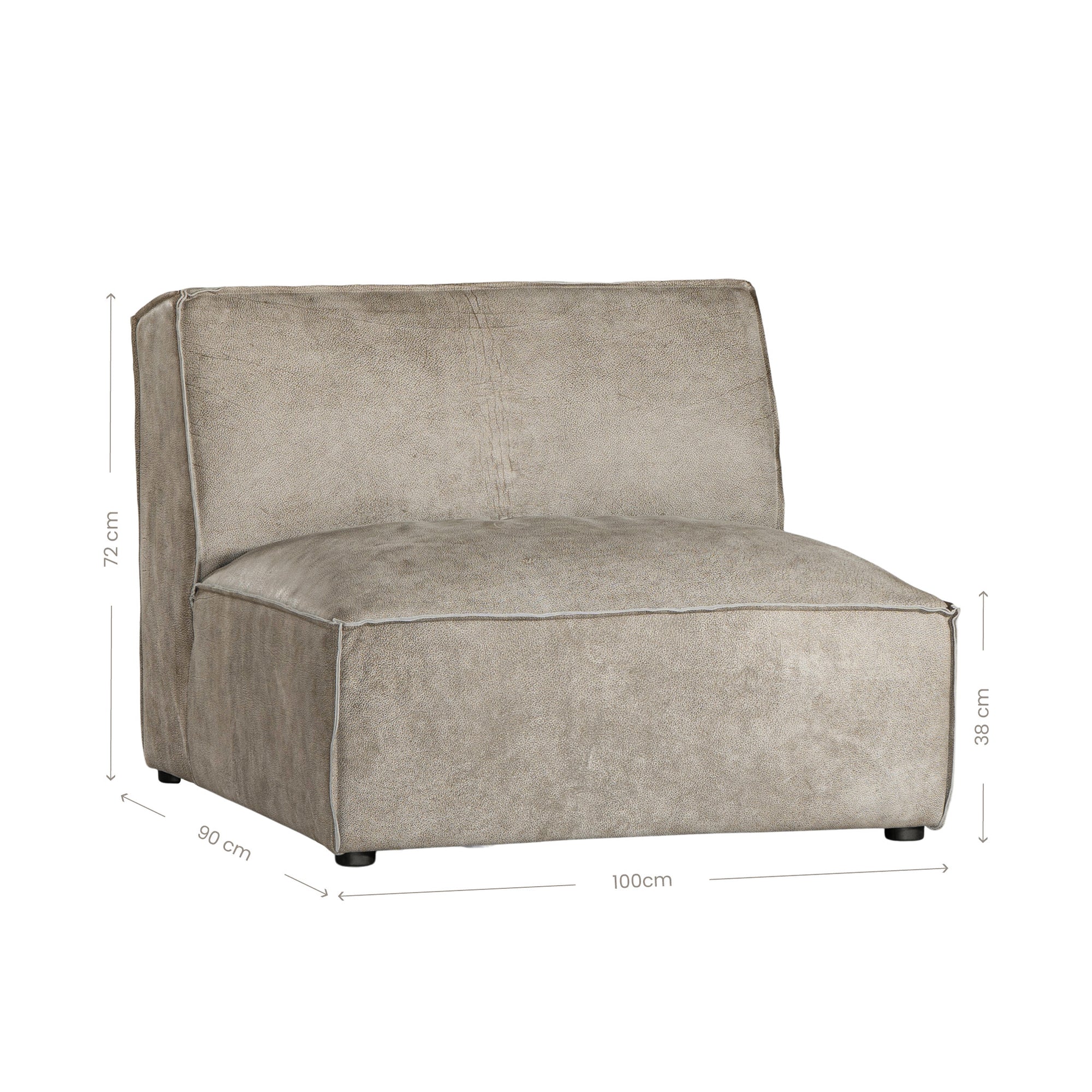 Manson Buffalo Leather Sofa | Earthy Grey Uniqwa Collections