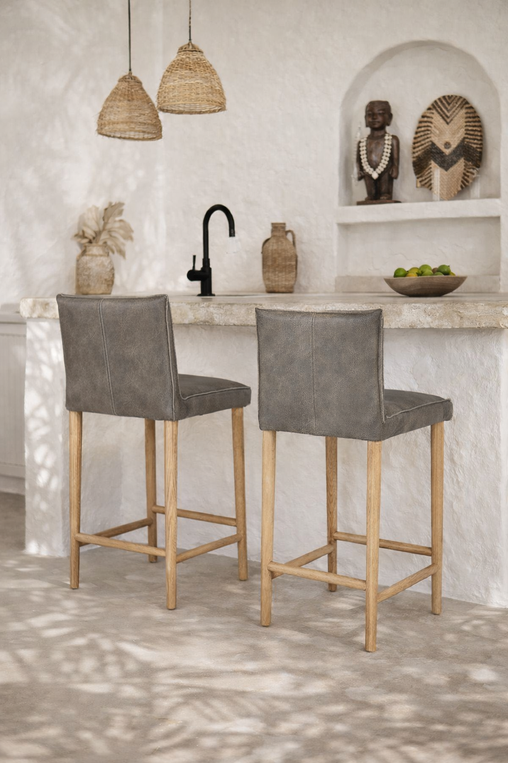 Mayan Counter Chair | Buffalo Leather Uniqwa Collections