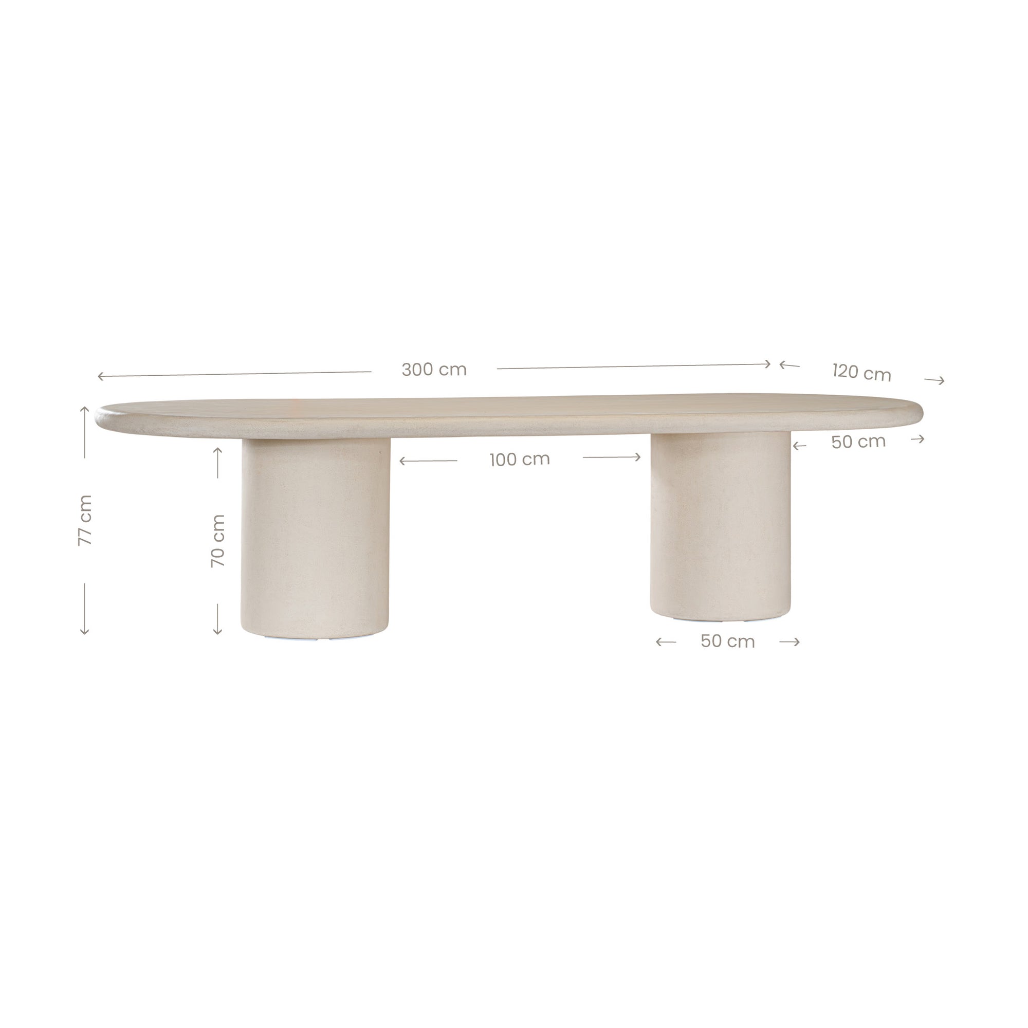 Mukalla Oval Dining Table 3 Metre Uniqwa Collections