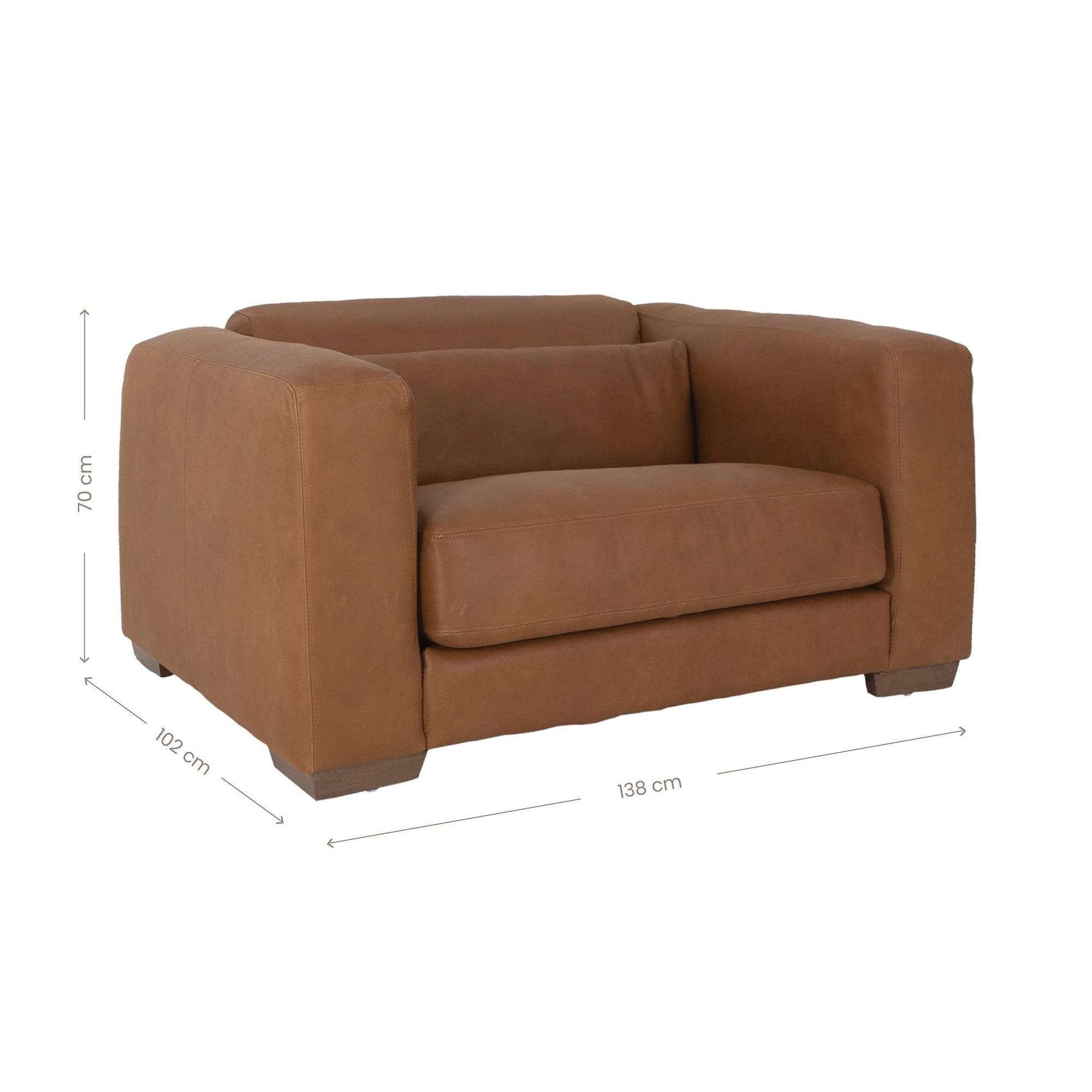 Mukuru Sofa | One Seater | Leather | Cognac Uniqwa Collections
