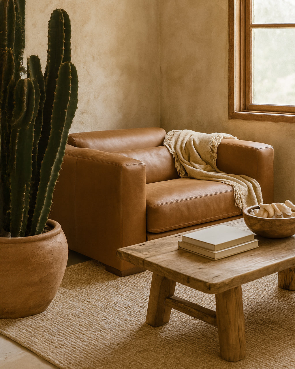 Mukuru Sofa | One Seater | Leather | Cognac Uniqwa Collections