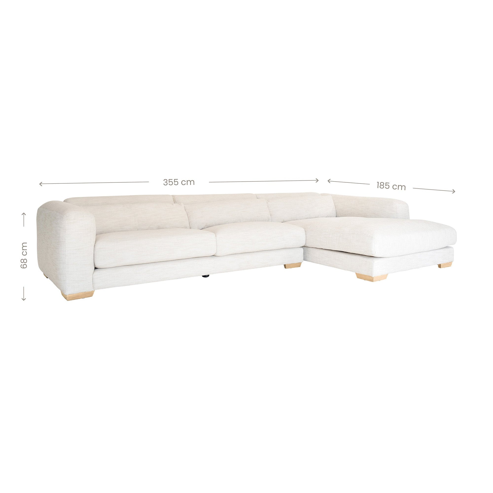 Mukuru Sofa | Right-Hand Chaise | Natural Uniqwa Collections