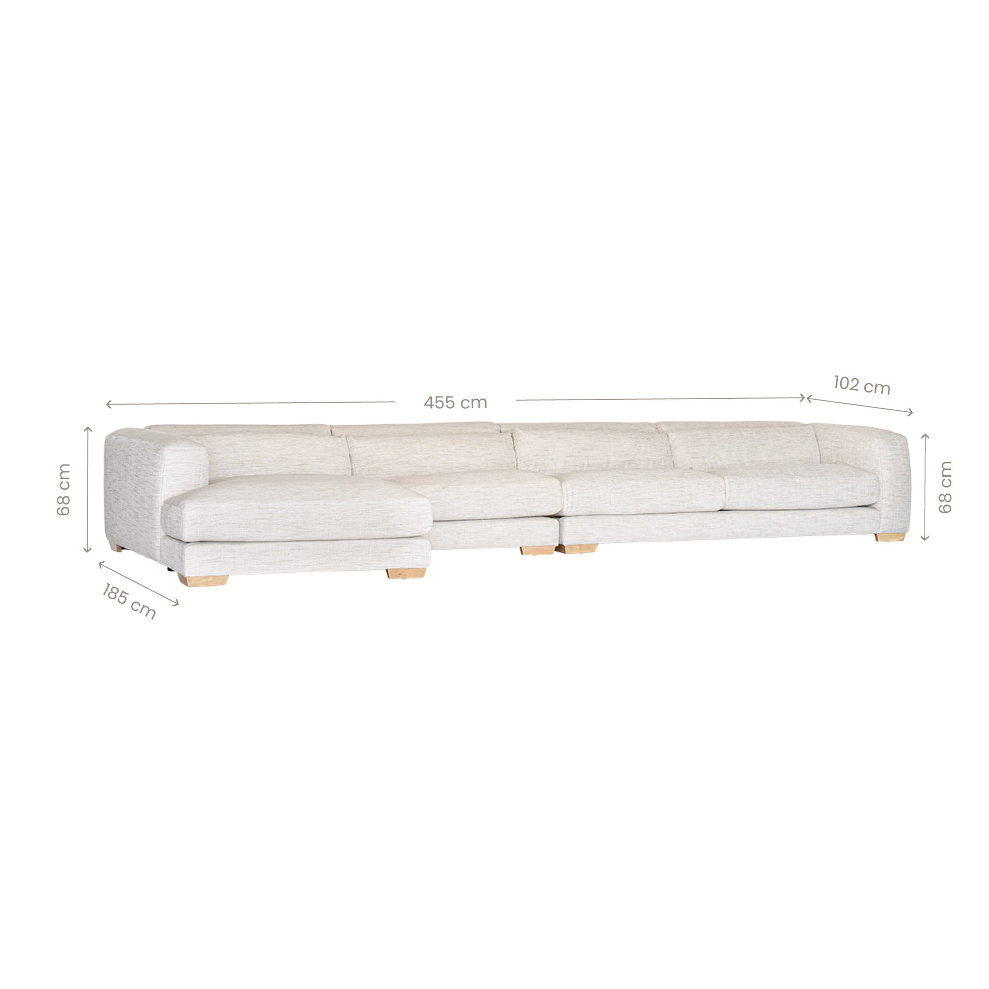 Mukuru Sofa | Left-Hand Chaise | Natural Uniqwa Collections