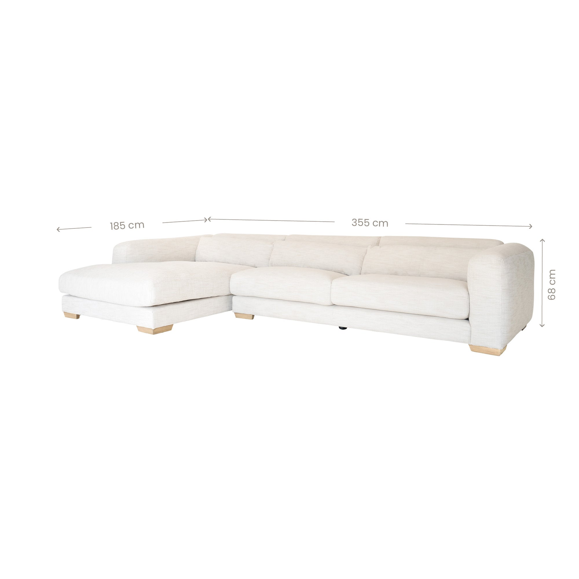 Mukuru Sofa | Left-Hand Chaise | Natural Uniqwa Collections