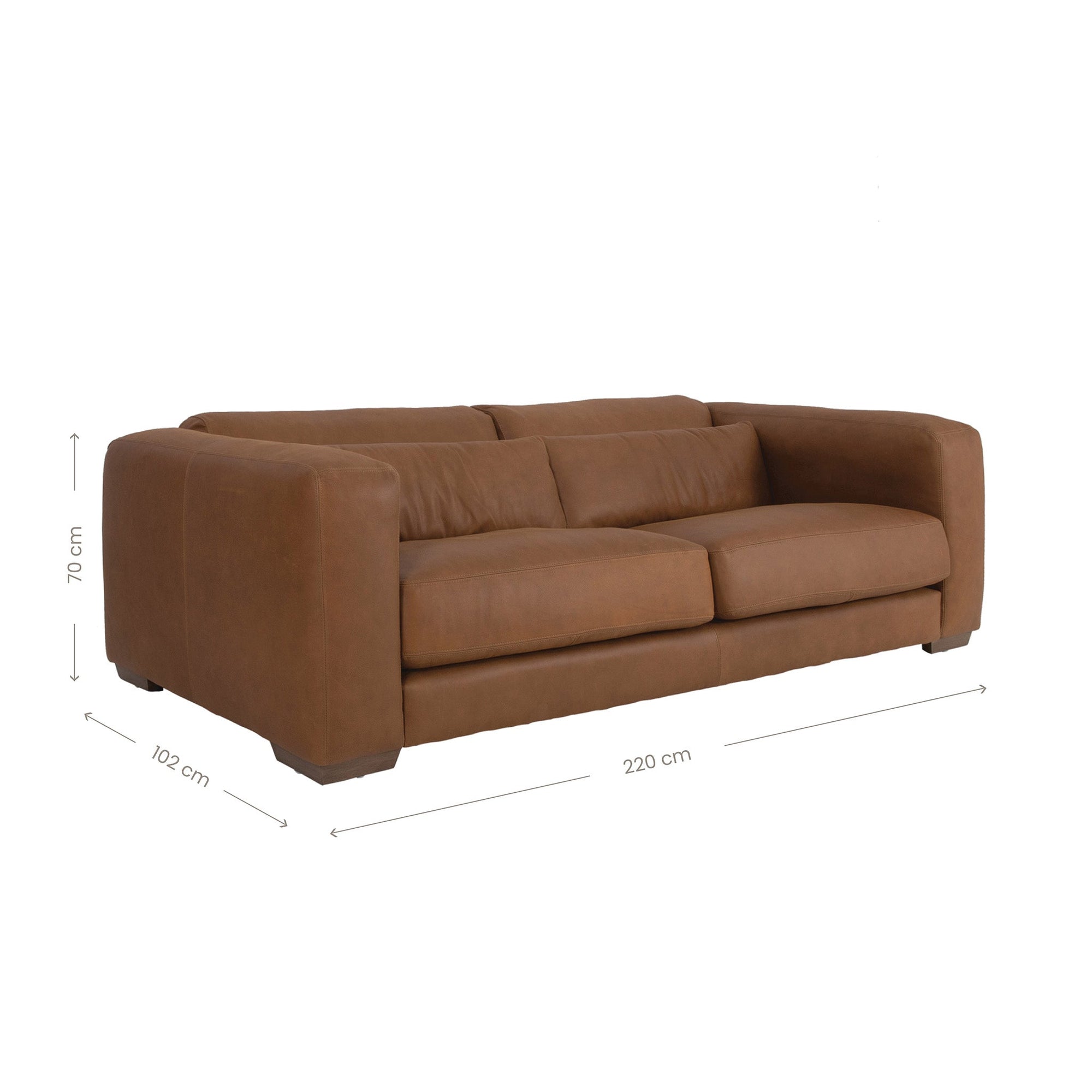 Mukuru Sofa | Three Seater | Leather | Cognac Uniqwa Collections
