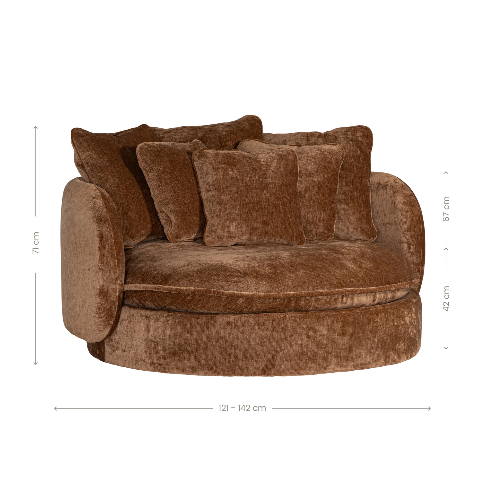 Nikka Oversized Swivel Lounger | Bronze