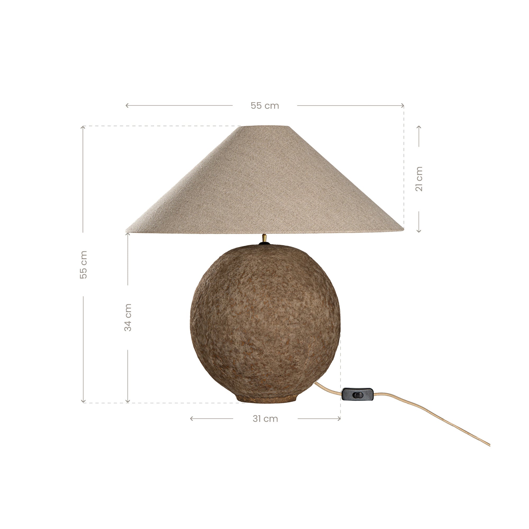 Sabi Table Lamp | Dark Roast | Small Uniqwa Collections