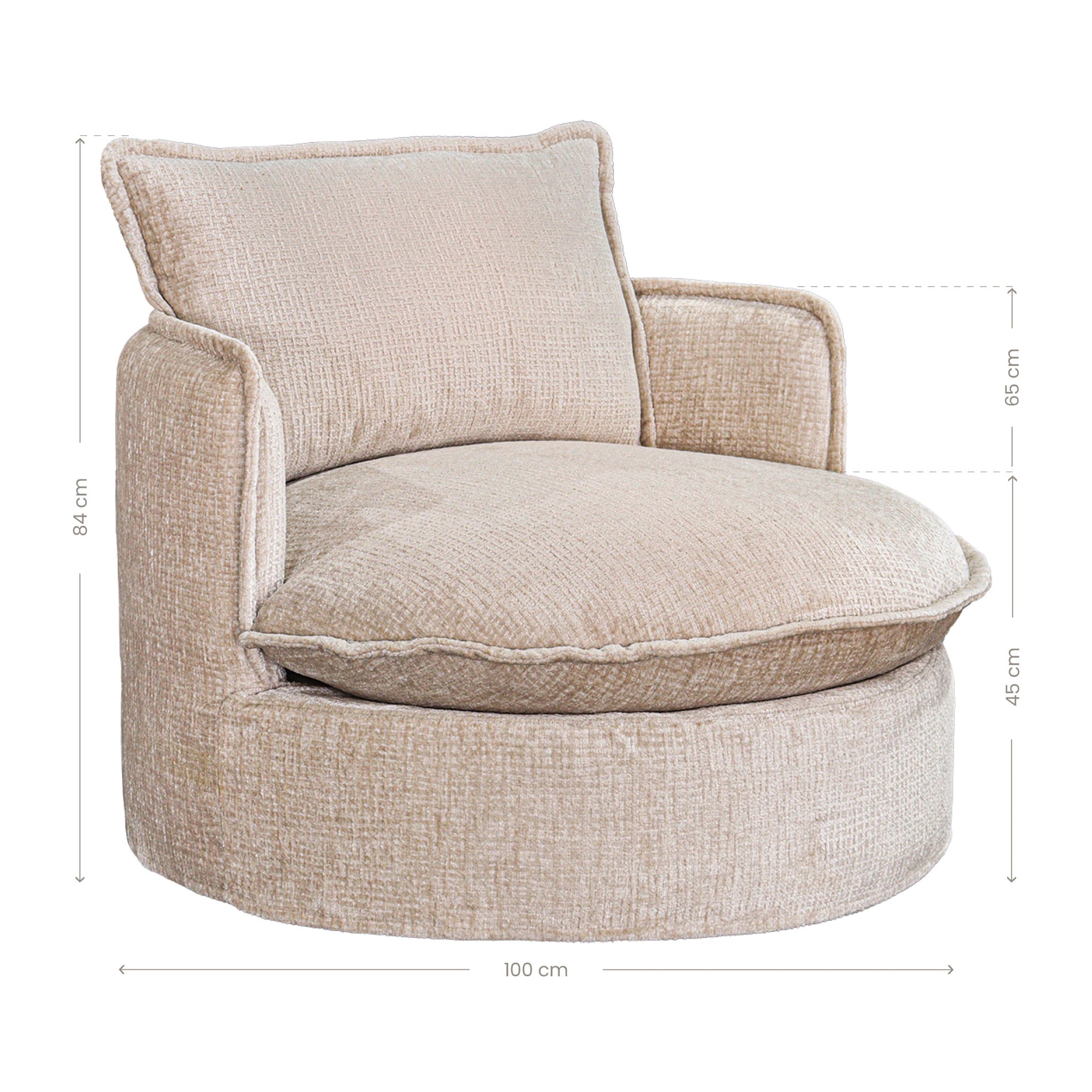 Sabora Swivel Chair | Sand Mirage Uniqwa Collections