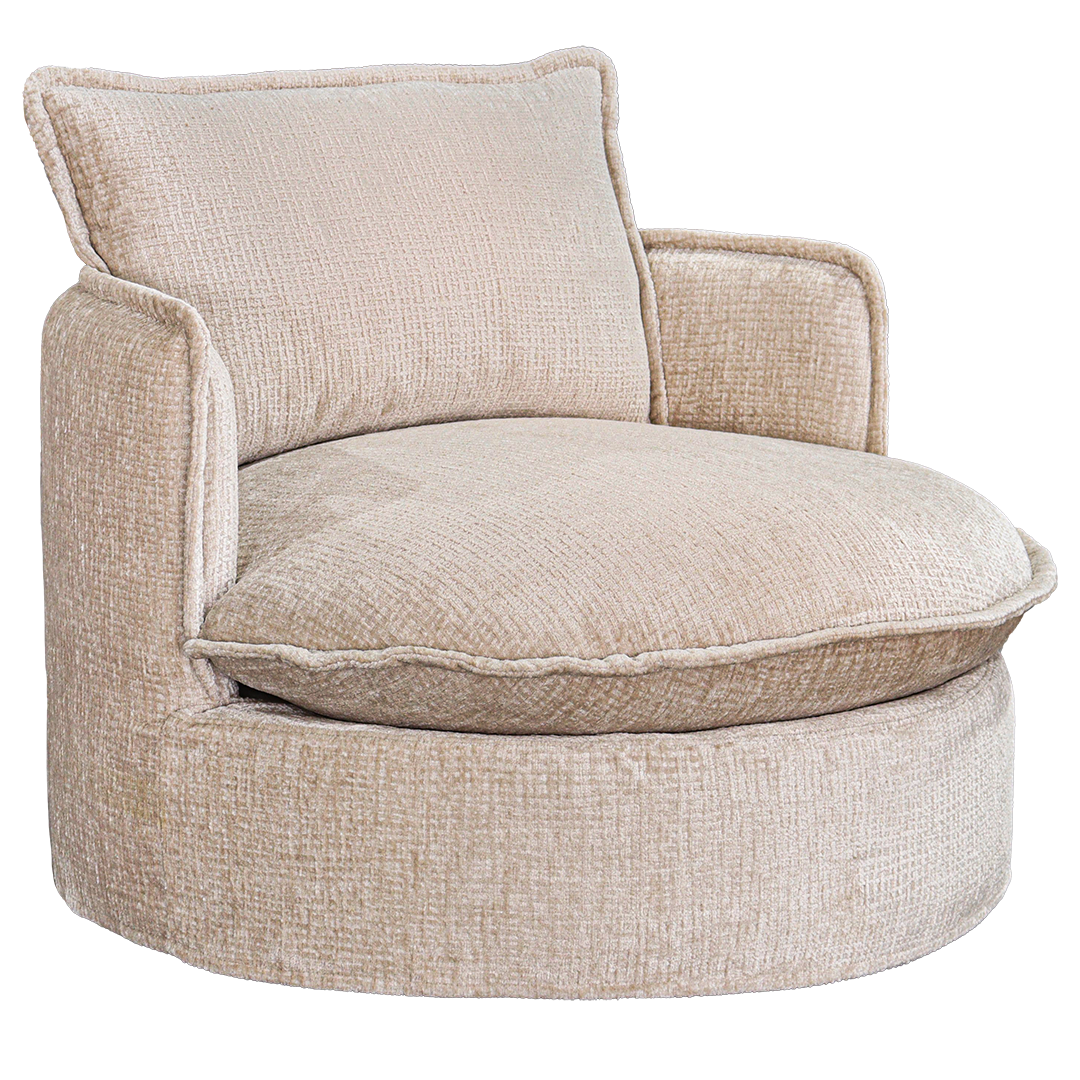 Sabora Swivel Chair | Sand Mirage Uniqwa Collections