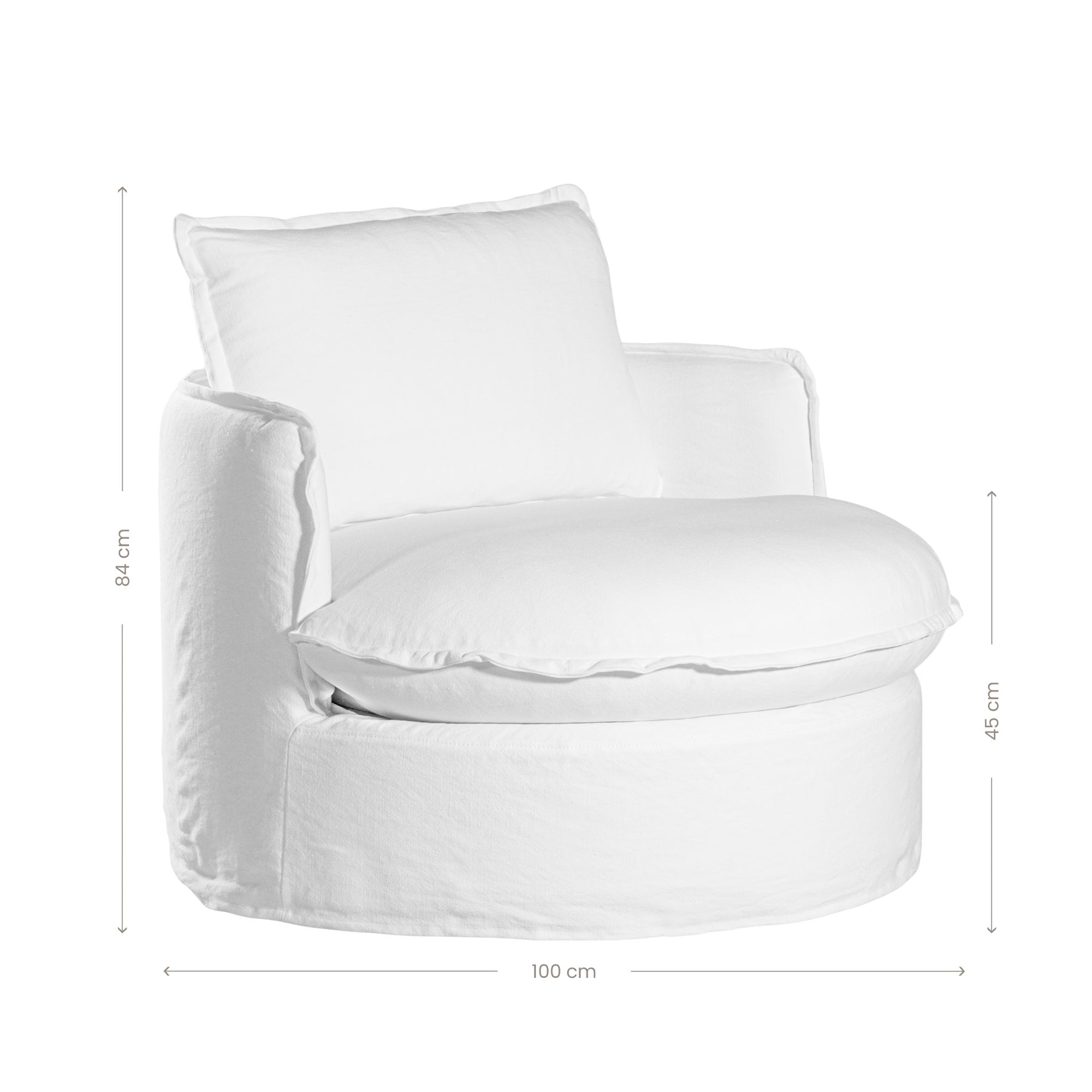 Sabora Swivel Chair | White Uniqwa Collections