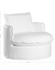 Sabora Swivel Chair | White Uniqwa Collections