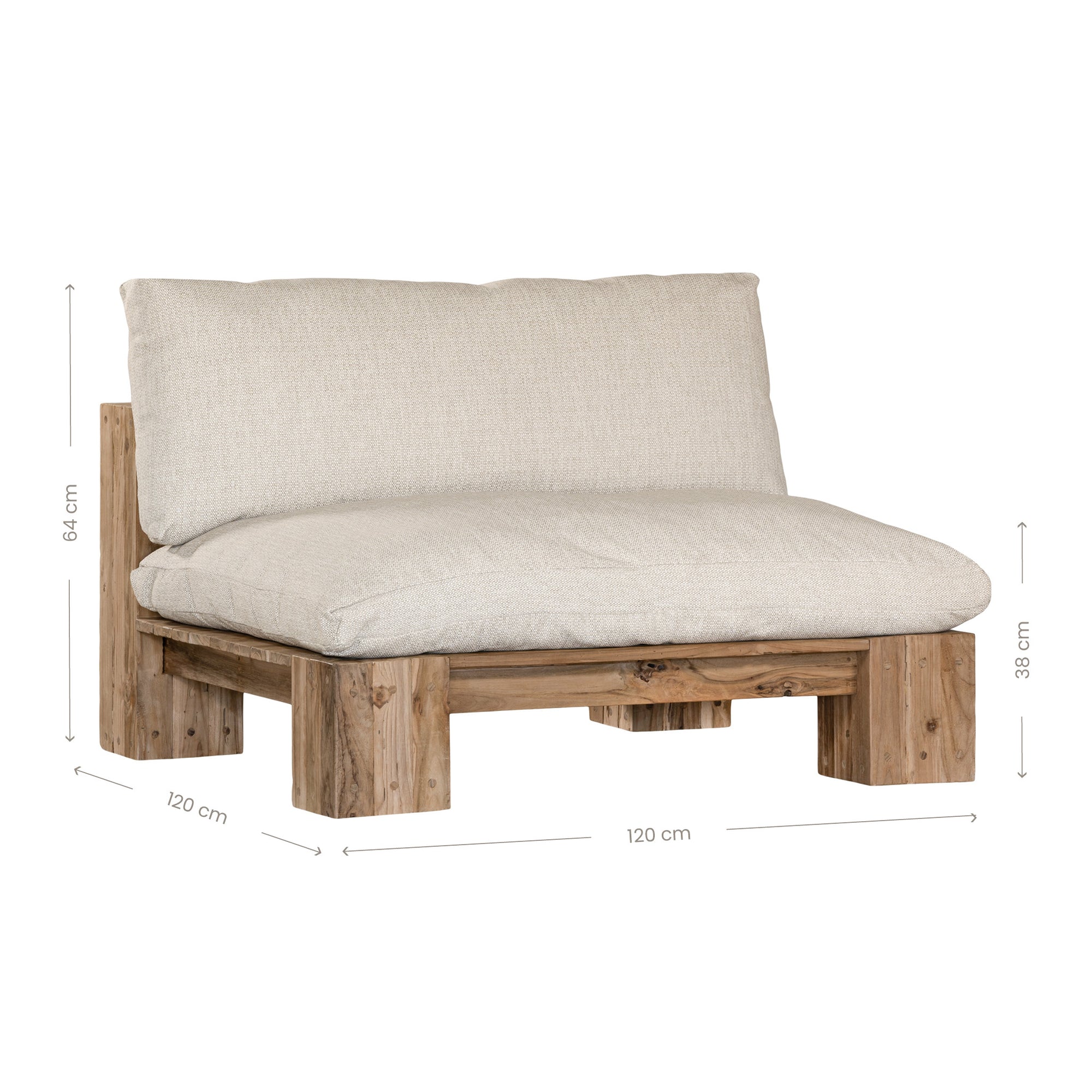 Simbah Sofa Single Seater | Luxury Natural Uniqwa x Lauren Eloise