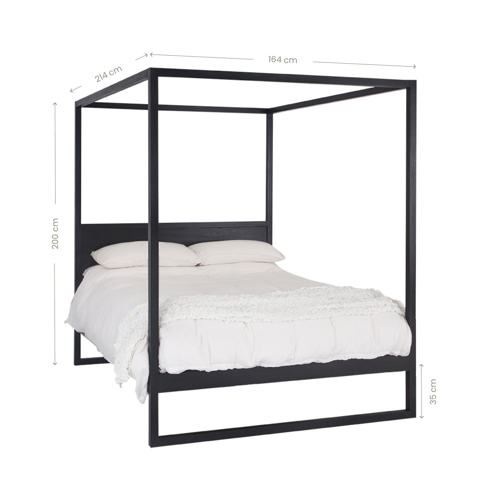 Strand Four Poster Bed | Black Queen Uniqwa Collections