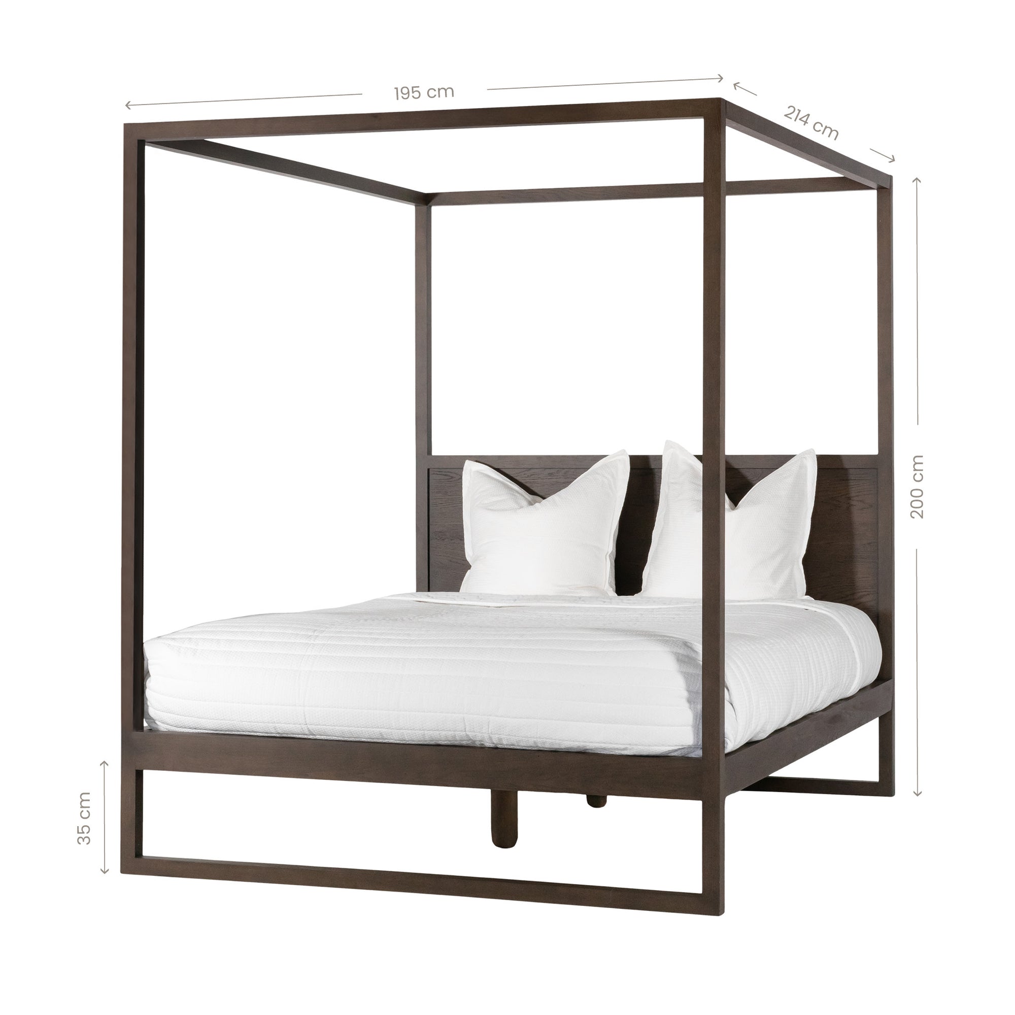Strand Four Poster Bed | Walnut King Uniqwa Collections
