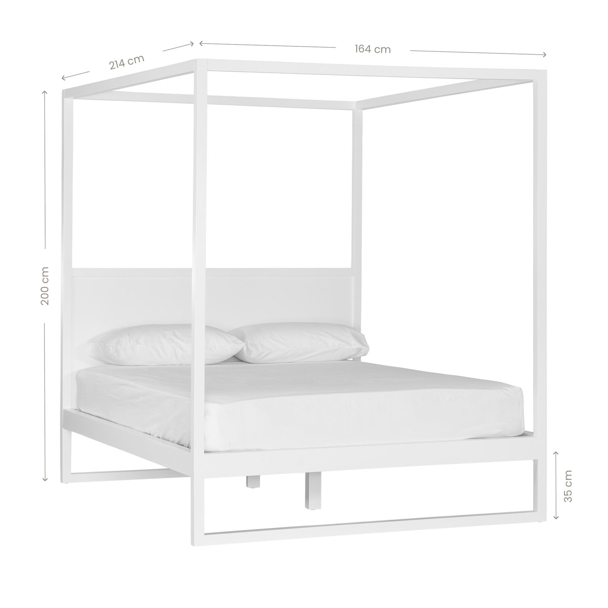 Strand Four Poster Bed | White Queen Uniqwa Collections