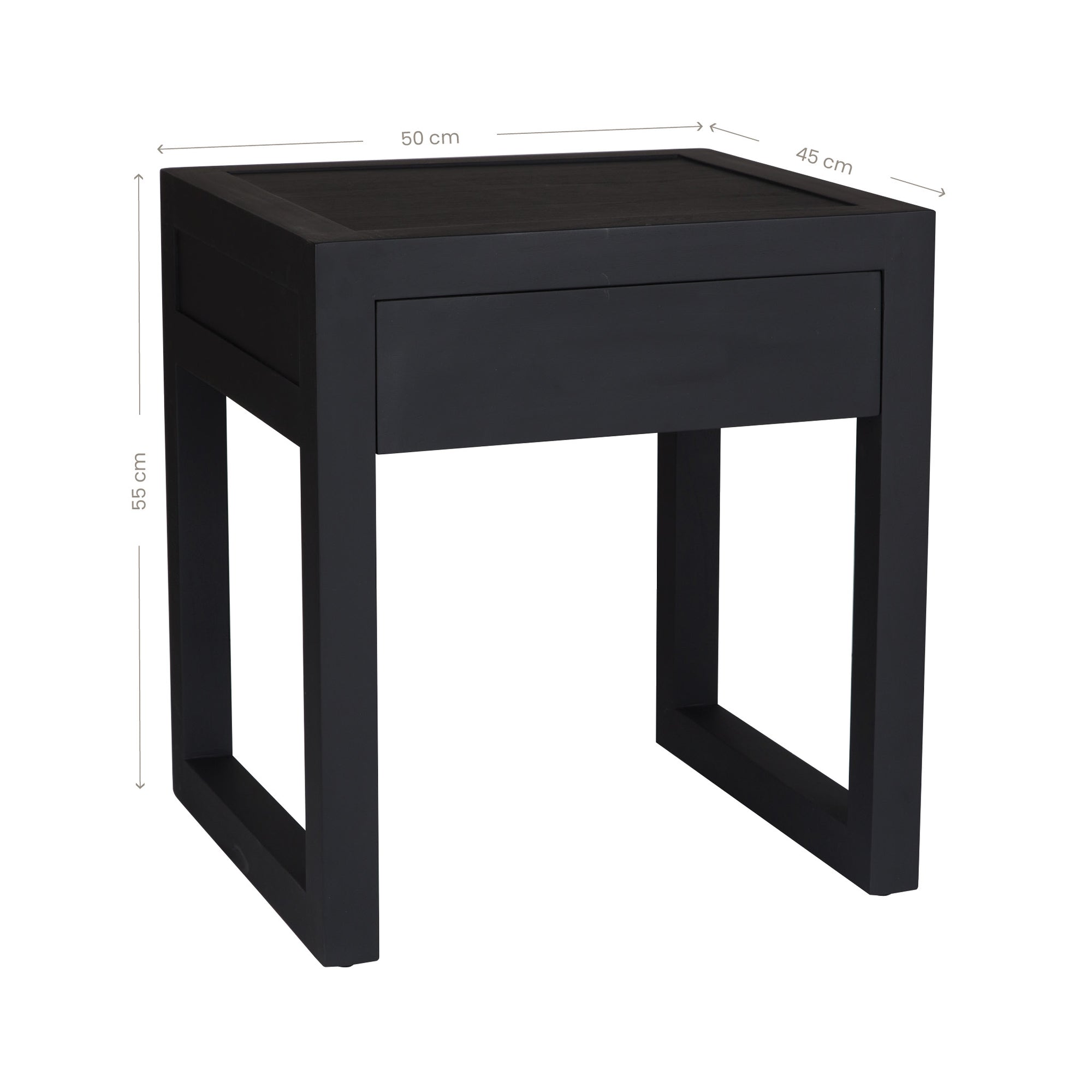Strand Pedestal Bedside | Black Uniqwa Collections