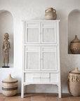 Bamboo Tall Cabinet | White Uniqwa Collections