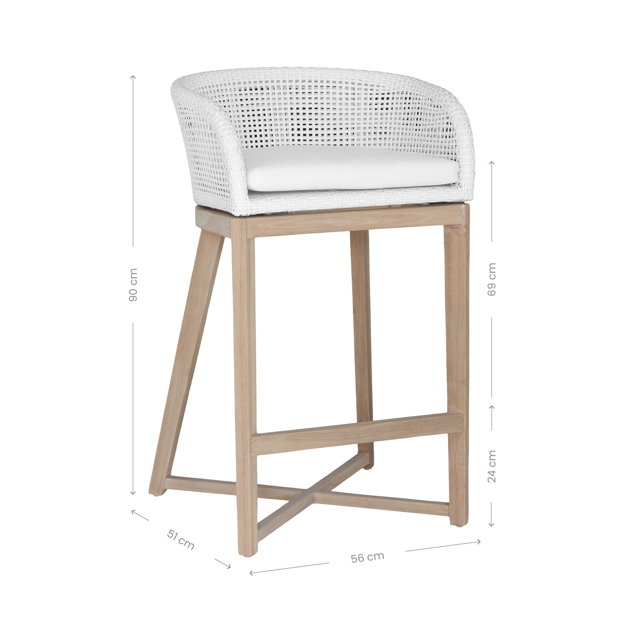 Tula Barchair | Polyrattan | White Uniqwa Collections