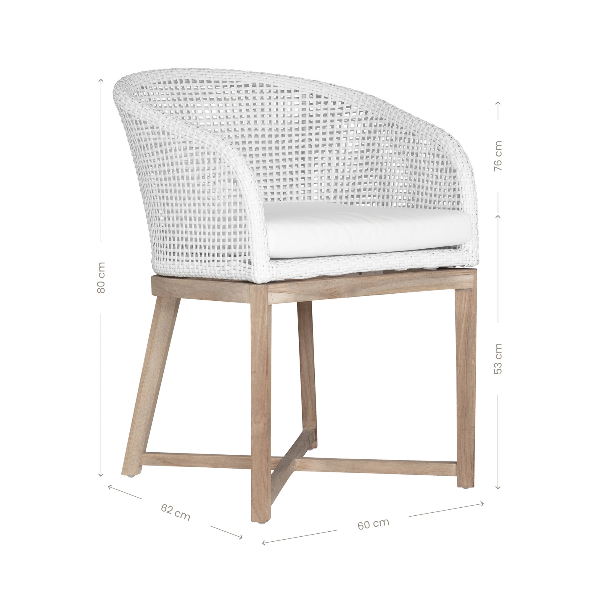 Tula Dining Chair | Polyrattan | White Uniqwa Collections