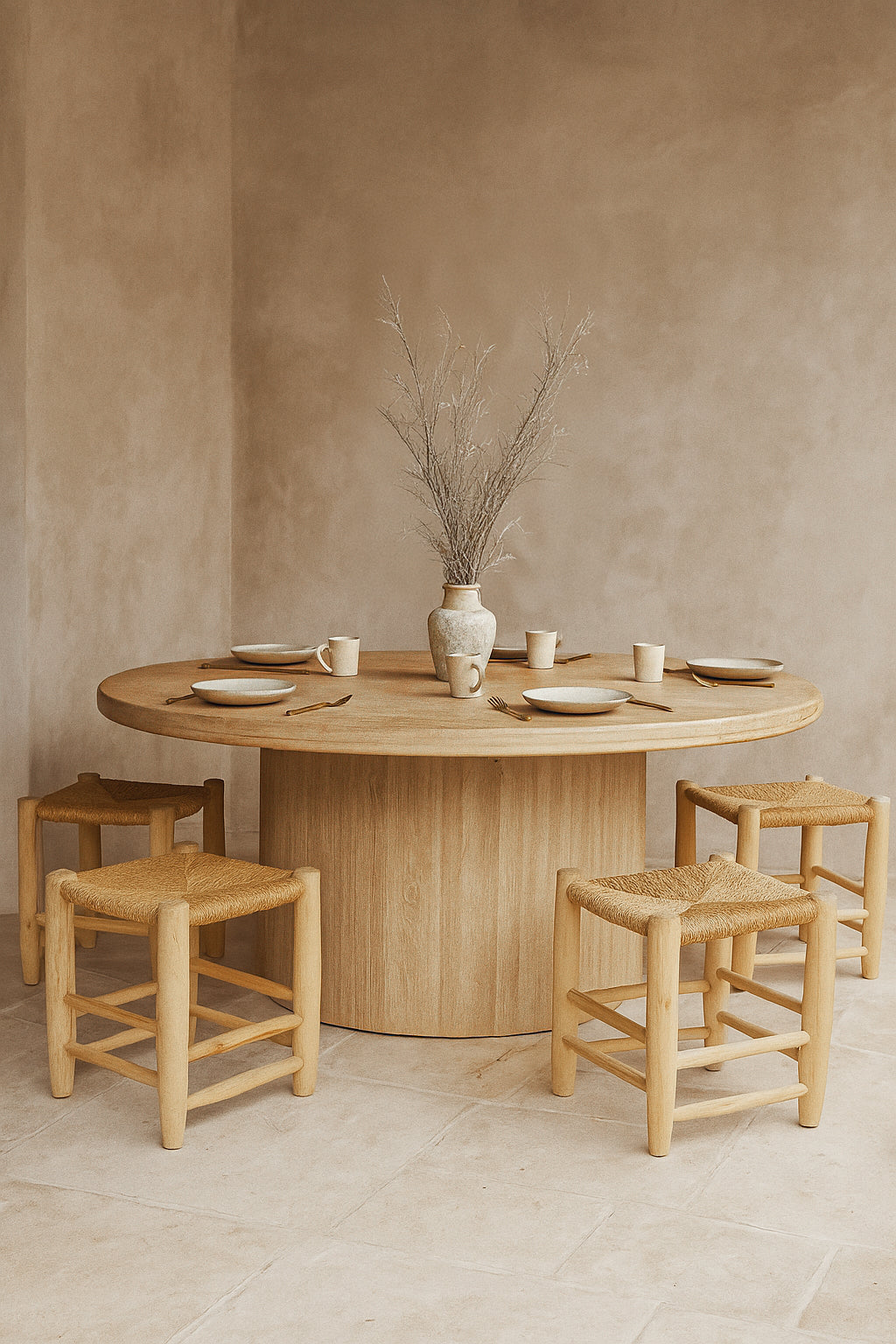 Zama Round Elm Dining Table Last Chance Collection