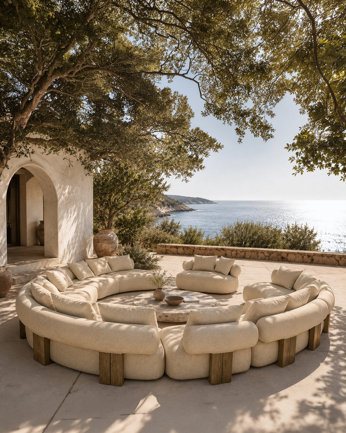 Porto Cervo Modular Sofa | Complete Set | Full Outdoor | Crema