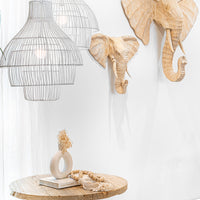 Carved Elephant Wall Art | Bleached