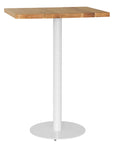 Casuarina Table Top | Square | Oak Bar Table Base | White Uniqwa Collections