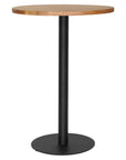 Casuarina Table Top | Round | Oak Bar Table Base | Black Uniqwa Collections